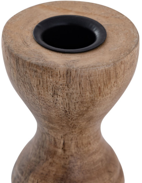 Bougeoir Pilier rond en Bois de manguier massif Naturel Bertok (Lot de 2) - 7