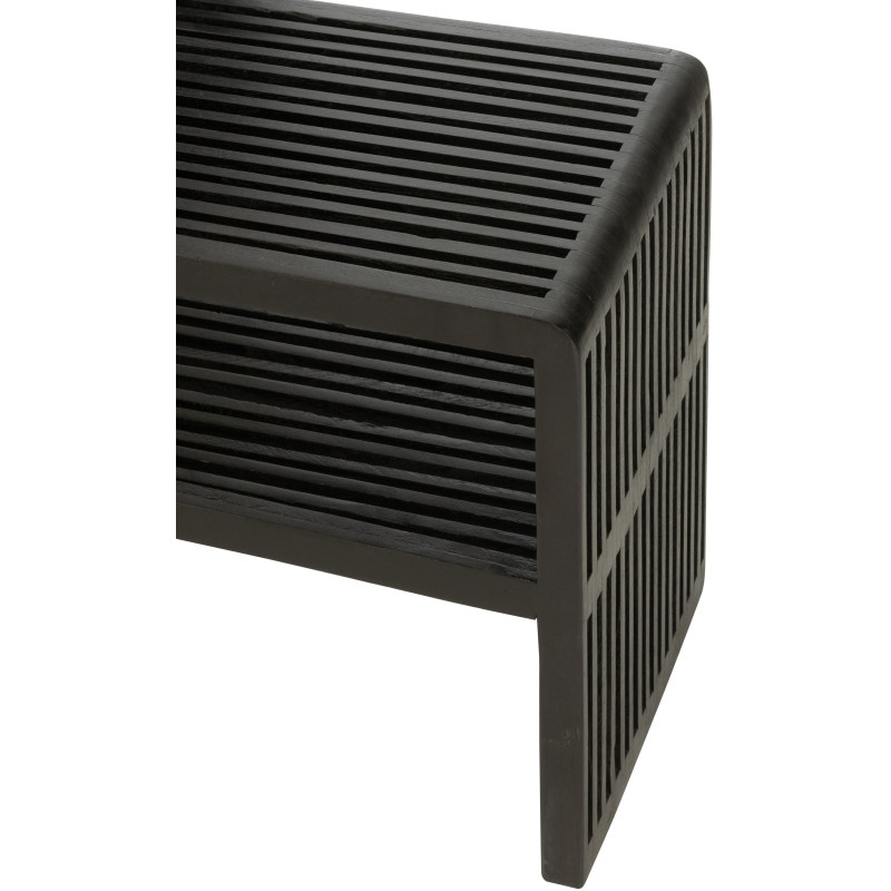 Console Gigogne Rectangulaire 1 étagère en Bois de teck recyclé Noir Octave - 6