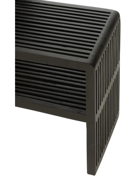 Console Gigogne Rectangulaire 1 étagère en Bois de teck recyclé Noir Octave - 6
