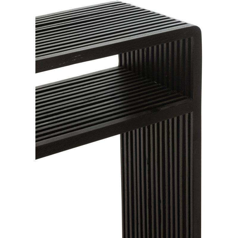 Console Gigogne Rectangulaire 1 étagère en Bois de teck recyclé Noir Octave - 7