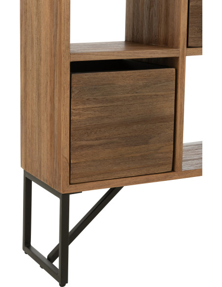Étagère 12 niches 5 tiroirs en Bois de teck recyclé Naturel Octave - 5