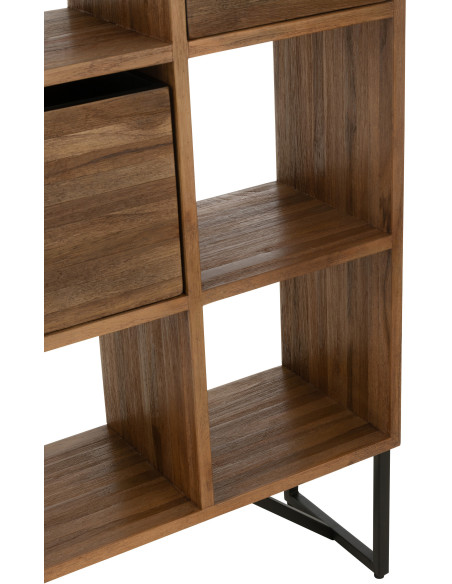 Étagère 12 niches 5 tiroirs en Bois de teck recyclé Naturel Octave - 7