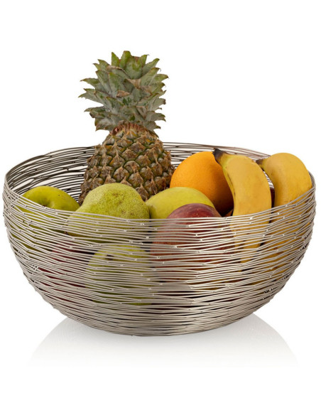 Corbeille à fruits originale Fils Ronde 30 cm en Métal Argenté Navira - 5
