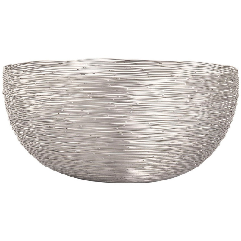 Corbeille à fruits originale Fils Ronde 30 cm en Métal Argenté Navira - 3