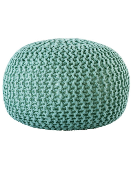 Pouf original Tricot Rond en Plastique recyclé Vert menthe Dalmar - 4