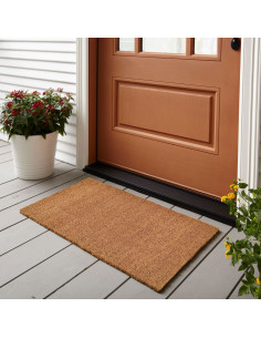 Paillasson extérieur Rectangulaire 100x80 en Fibre de coco Naturel Vinyle antidérapant Jaka - 3