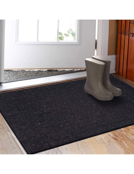 Paillasson extérieur Rectangulaire 60x40 en Fibre de coco Noir Vinyle antidérapant Jaka - 3