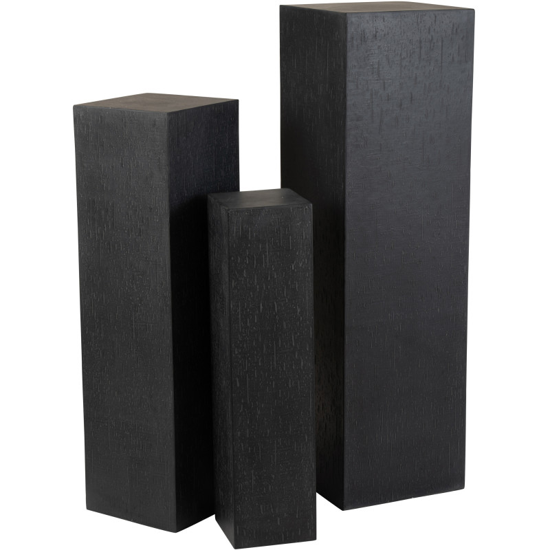 Sellette haute Carrée Hauteur 120 cm en Magnésium Fibre de verre Noir Adira - 2