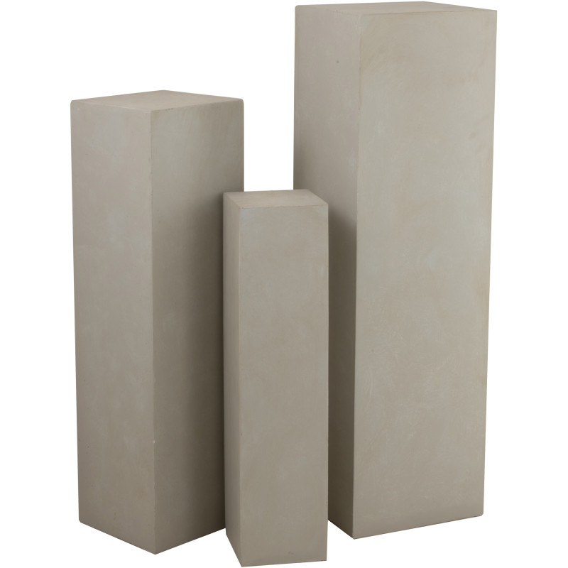 Sellette haute Carrée Hauteur 120 cm en Magnésium Fibre de verre Beige Lara - 3
