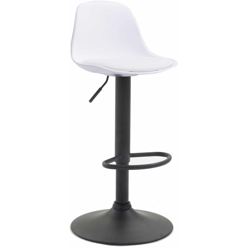 Tabouret de bar moderne en Polypropylène Blanc Polyuréthane Blanc Métal Noir Harvio - 1