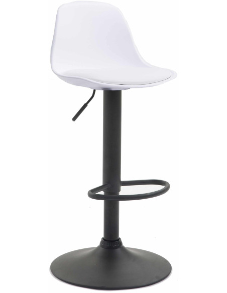 Tabouret de bar moderne en Polypropylène Blanc Polyuréthane Blanc Métal Noir Harvio - 1