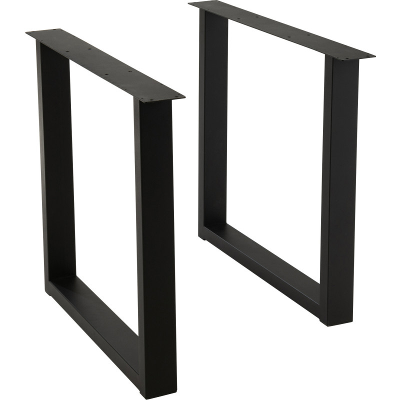 Pied de table à manger Rectangulaire en Métal Noir Victorian (Lot de 2) - 1
