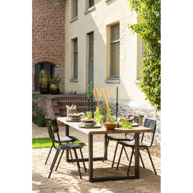 Pied de table à manger Rectangulaire en Métal Noir Victorian (Lot de 2) - 2