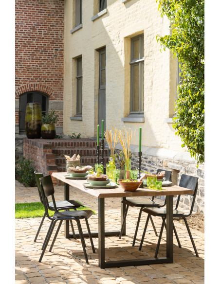 Pied de table à manger Rectangulaire en Métal Noir Victorian (Lot de 2) - 2