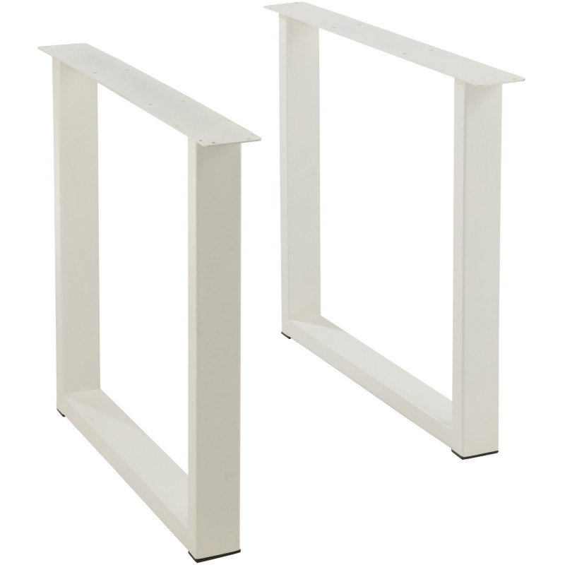 Pied de table à manger Rectangulaire en Métal Blanc Victorian (Lot de 2) - 1