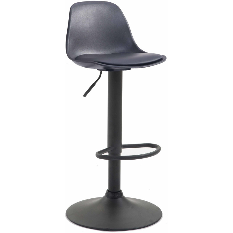 Tabouret de bar moderne en Polypropylène Noir Polyuréthane Noir Métal Noir Harvio - 1