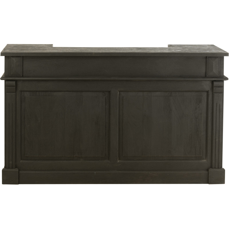 Meuble Bar 2 tiroirs 7 niches en Bois de manguier Noir Charles - 2