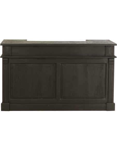 Meuble Bar 2 tiroirs 7 niches en Bois de manguier Noir Charles - 2