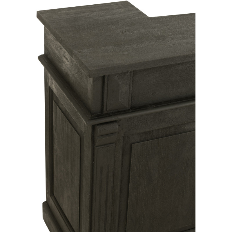 Meuble Bar 2 tiroirs 7 niches en Bois de manguier Noir Charles - 6