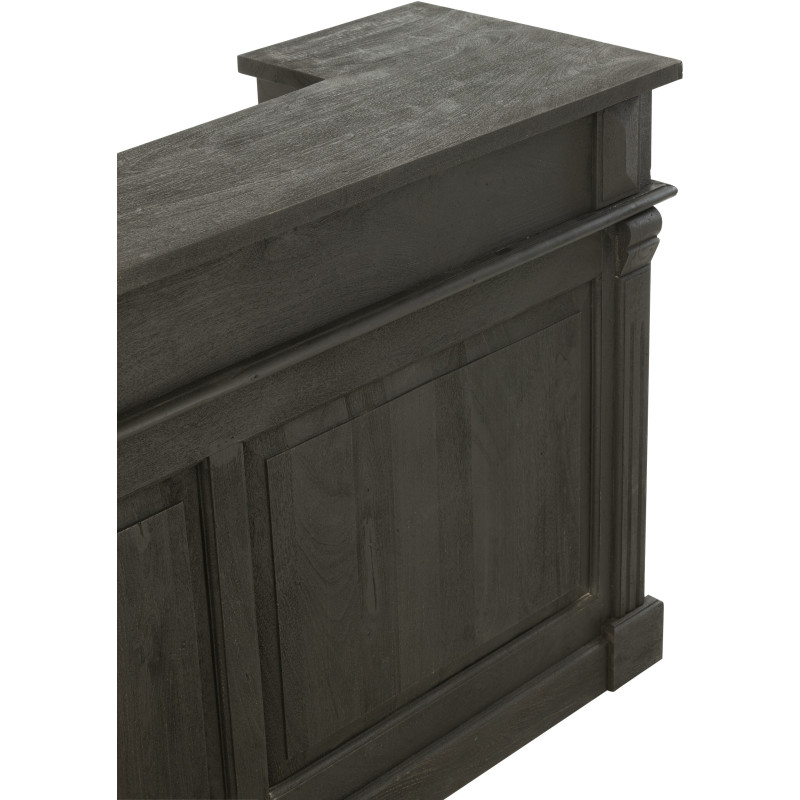 Meuble Bar 2 tiroirs 7 niches en Bois de manguier Noir Charles - 7