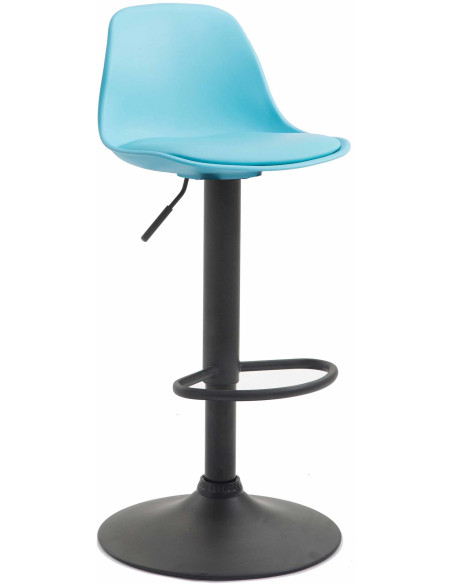 Tabouret de bar moderne en Polypropylène Bleu Polyuréthane Bleu Métal Noir Harvio - 1