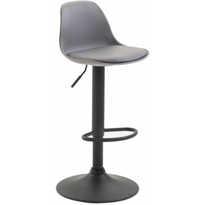 Tabouret de bar moderne en Polypropylène Gris Polyuréthane Gris Métal Noir Harvio - 1