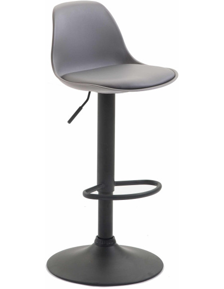 Tabouret de bar moderne en Polypropylène Gris Polyuréthane Gris Métal Noir Harvio - 1