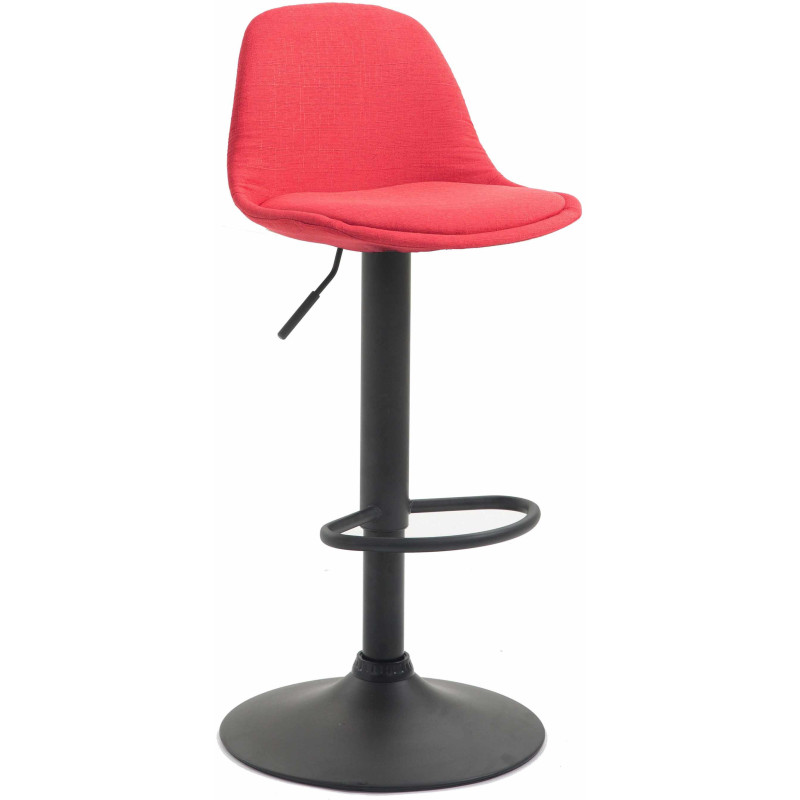 Tabouret de bar moderne en Tissu Rouge Métal Noir Harvio - 1