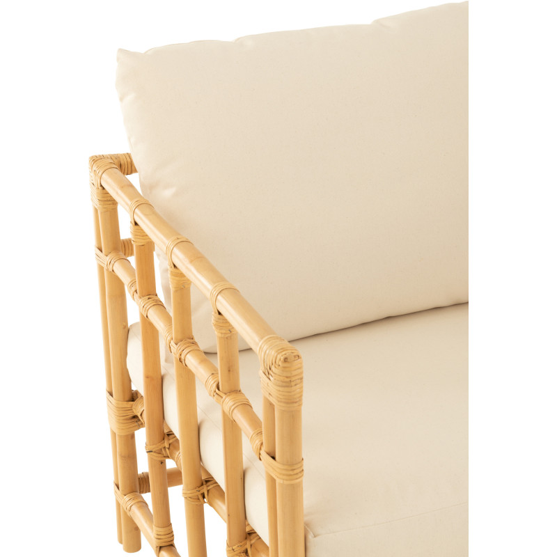 Fauteuil Avec accoudoirs en Rotin Naturel Polyester Blanc Élise - 7