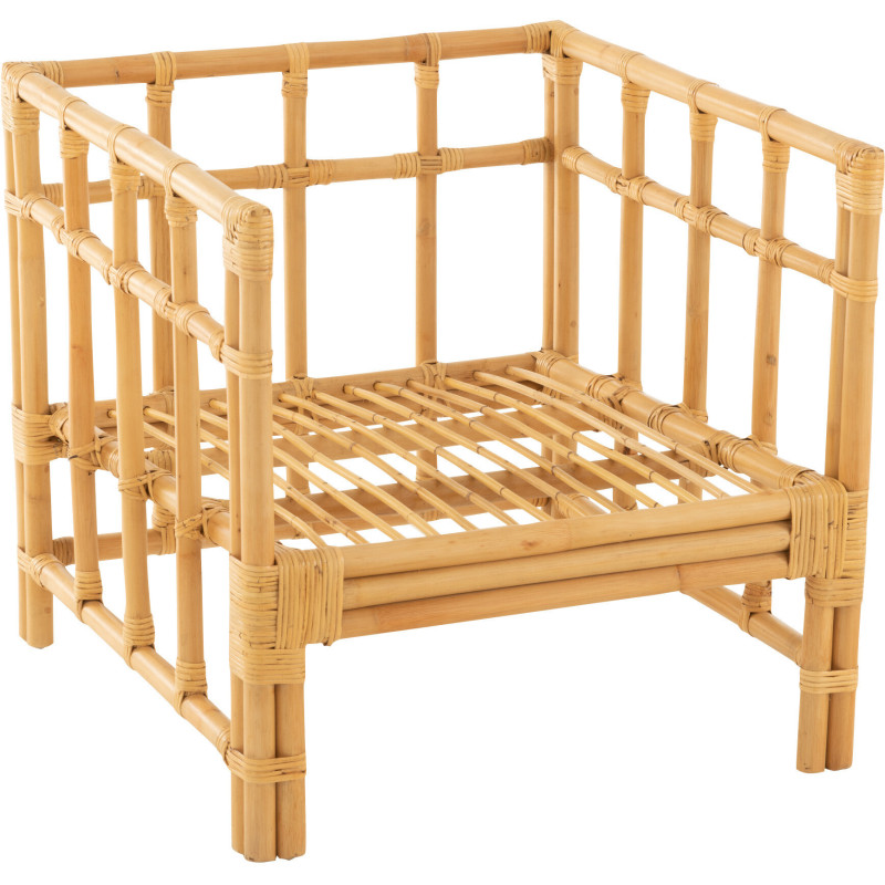 Fauteuil Avec accoudoirs en Rotin Naturel Polyester Blanc Élise - 8