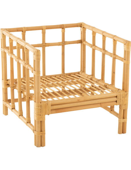 Fauteuil Avec accoudoirs en Rotin Naturel Polyester Blanc Élise - 8