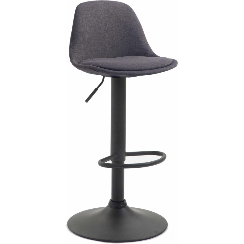 Tabouret de bar moderne en Tissu Gris foncé Métal Noir Harvio - 1