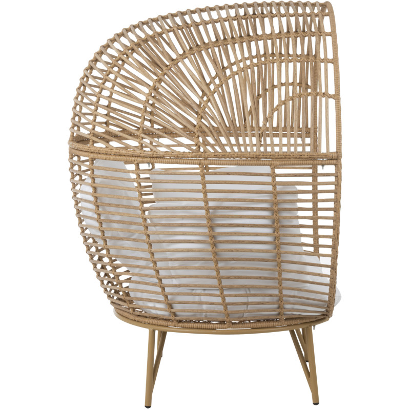 Fauteuil boule en Métal Naturel Polyester Blanc Lounge - 4