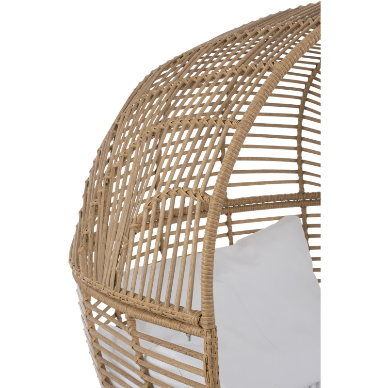 Fauteuil boule en Métal Naturel Polyester Blanc Lounge - 6
