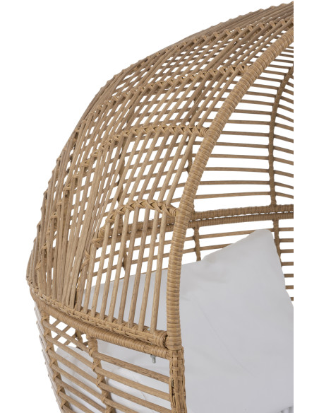 Fauteuil boule en Métal Naturel Polyester Blanc Lounge - 6