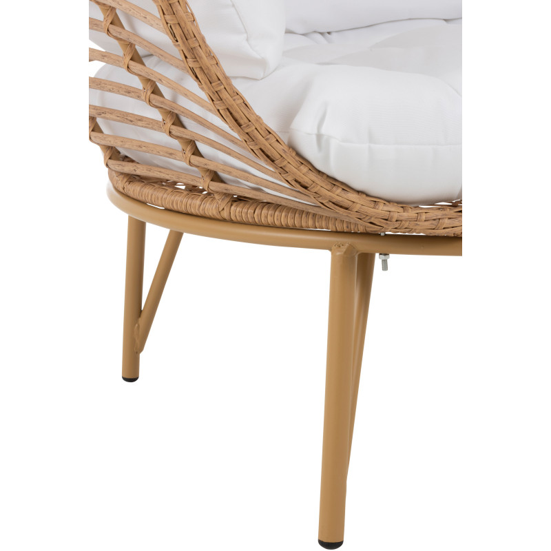Fauteuil boule en Métal Naturel Polyester Blanc Lounge - 8