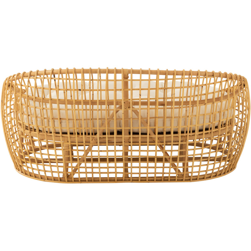 Canapé ovale 2 places en Rotin Naturel Polyester Blanc Lise - 4