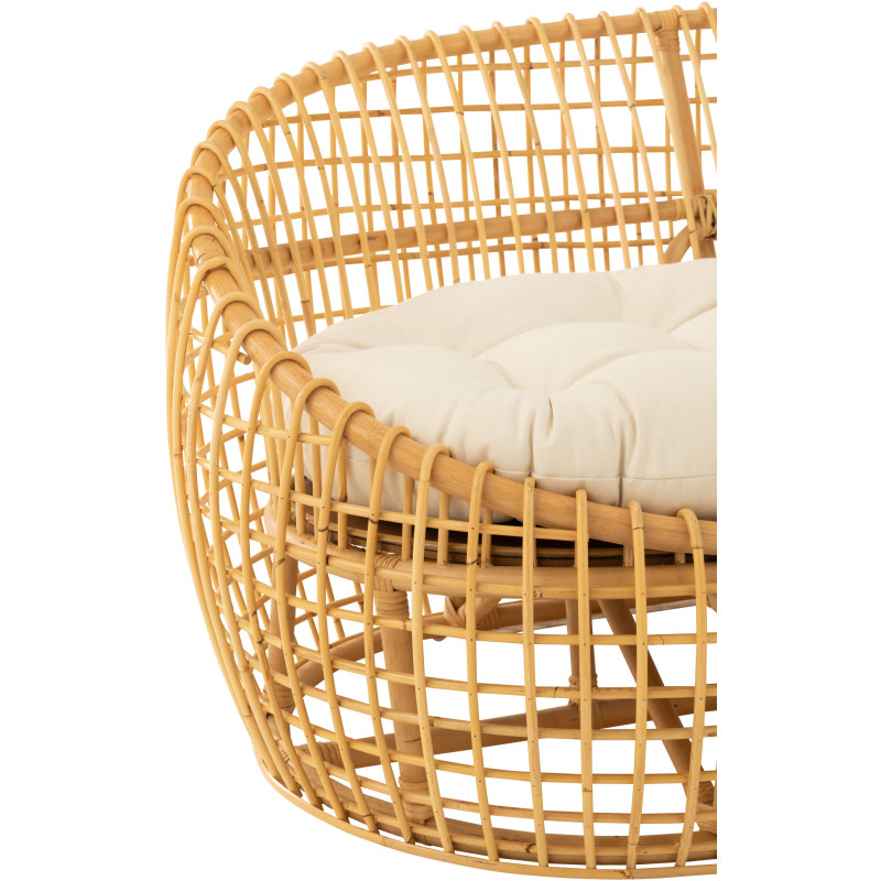 Canapé ovale 2 places en Rotin Naturel Polyester Blanc Lise - 5