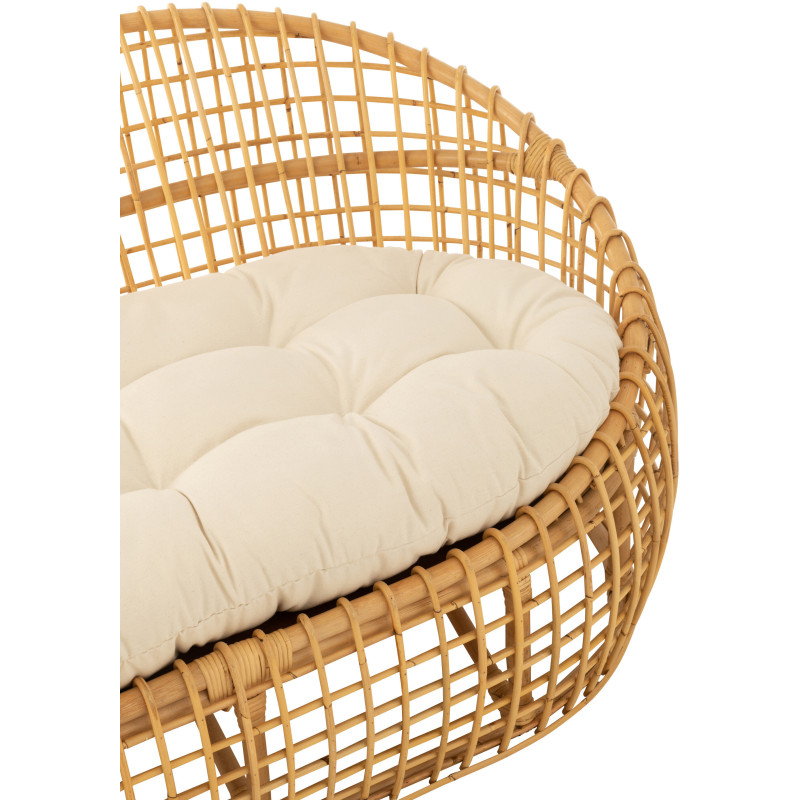 Canapé ovale 2 places en Rotin Naturel Polyester Blanc Lise - 6