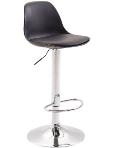 Tabouret de bar moderne en Polypropylène Noir Polyuréthane Noir Métal Argenté Harvio - 1