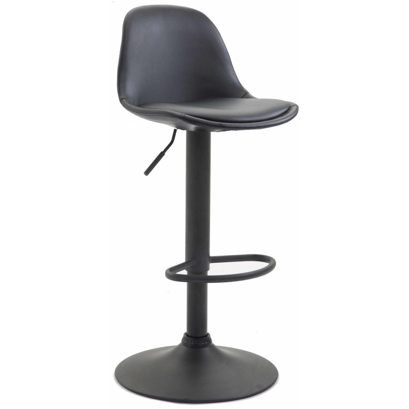 Tabouret de bar moderne en Polyuréthane Noir Métal Noir Harvio - 1