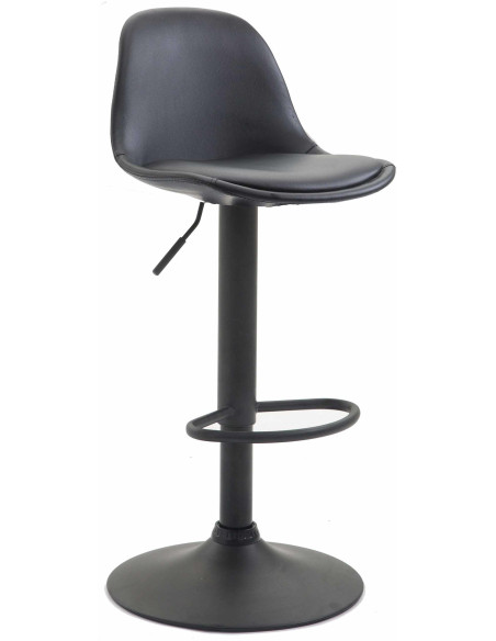 Tabouret de bar moderne en Polyuréthane Noir Métal Noir Harvio - 1