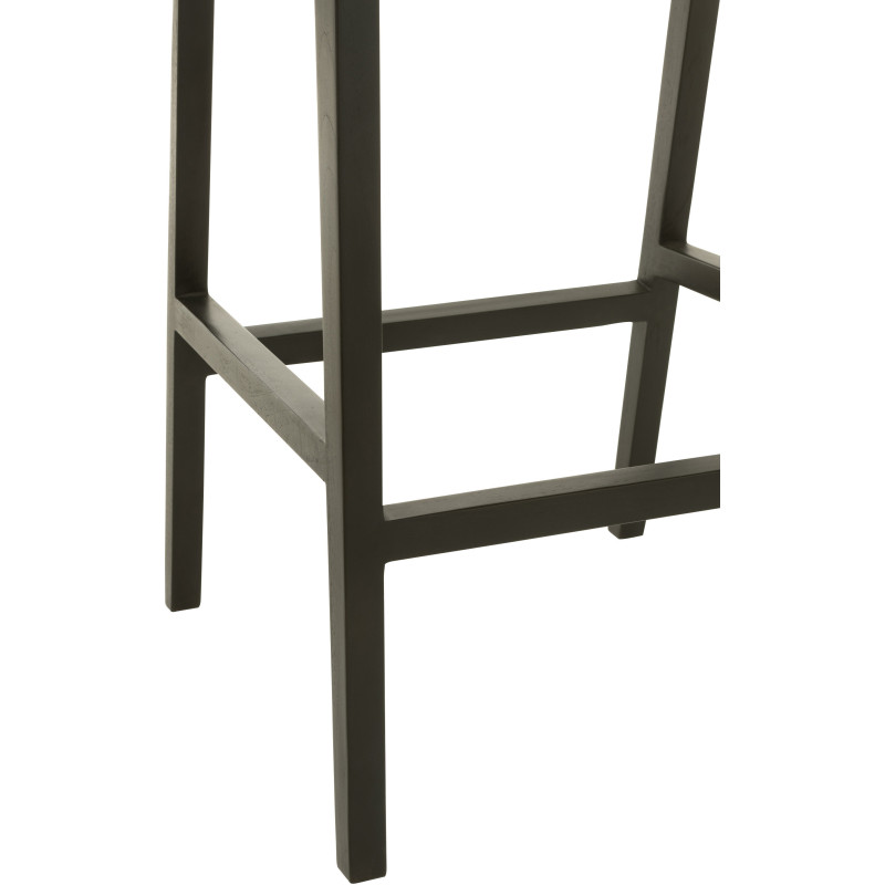 Tabouret de bar Avec dossier en Bois de teck Noir Marron Emma - 5