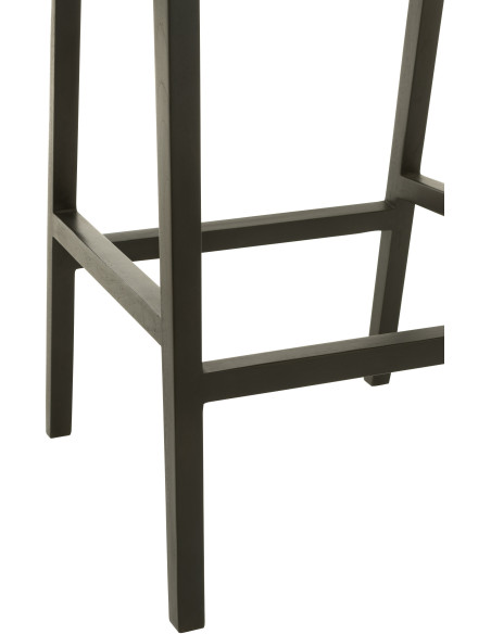 Tabouret de bar Avec dossier en Bois de teck Noir Marron Emma - 5