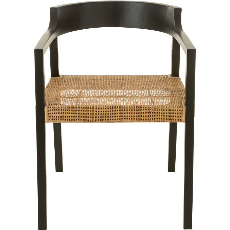 Fauteuil de table en Bois de teck Noir Marron Emma - 2