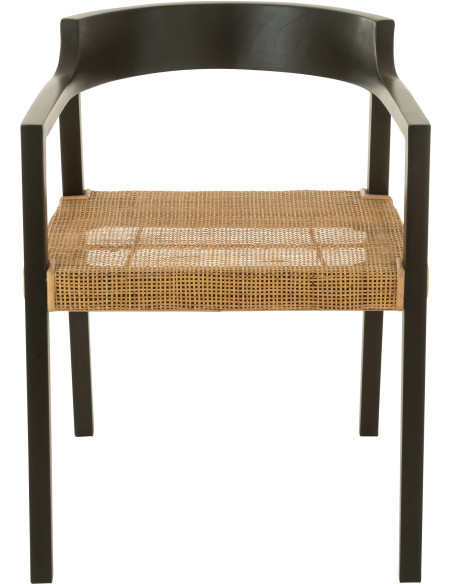 Fauteuil de table en Bois de teck Noir Marron Emma - 2