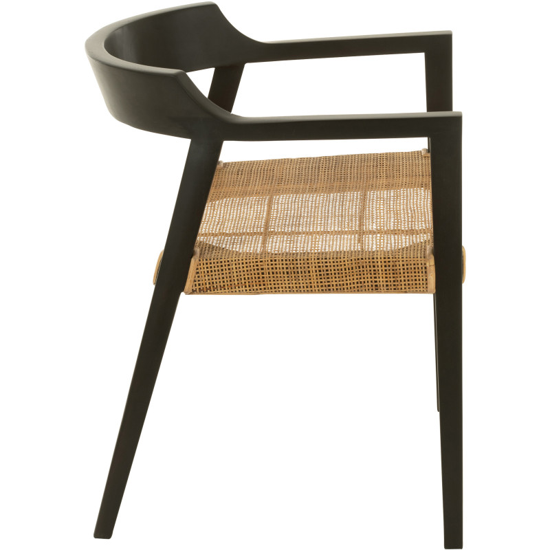 Fauteuil de table en Bois de teck Noir Marron Emma - 3