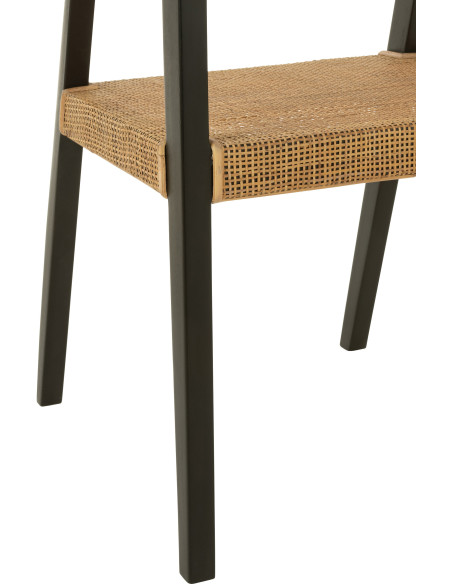 Fauteuil de table en Bois de teck Noir Marron Emma - 5