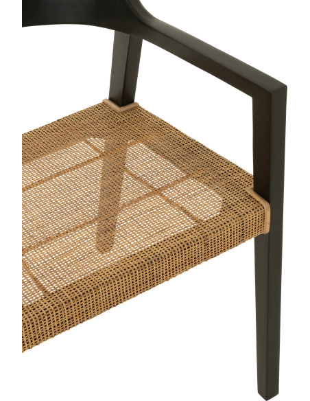 Fauteuil de table en Bois de teck Noir Marron Emma - 6