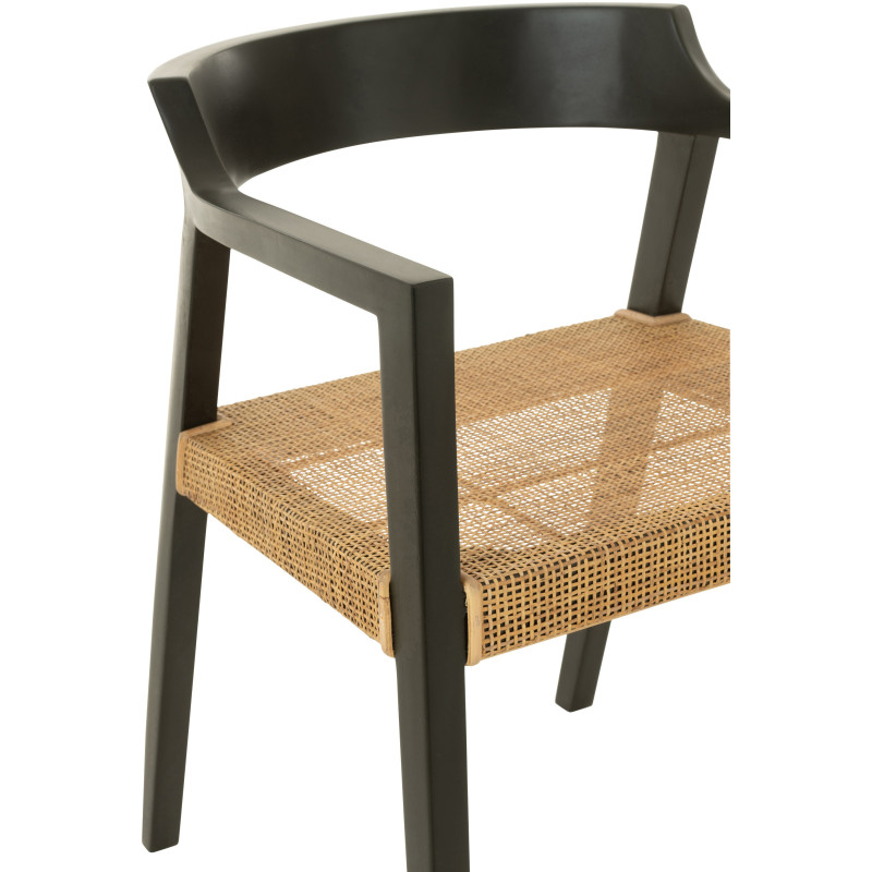 Fauteuil de table en Bois de teck Noir Marron Emma - 7